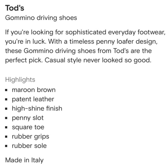 Tod’s Brown Patent Leather Driving Shoes - Women’s Size 38.5 - Picture 9 of 10